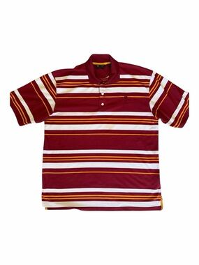 TROJANS USC Men’s Collared Striped Polo with embroidered USC Logo - SIZE XL
